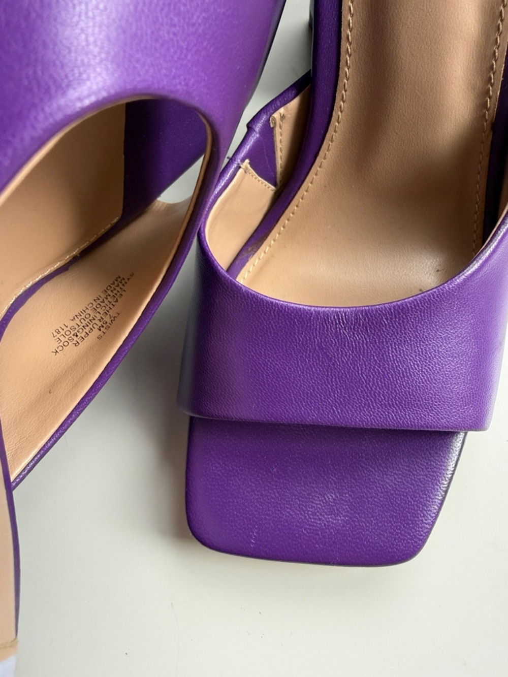 Steve Madden Purple Square-Toe High Heel Mules - Picture 8 of 10